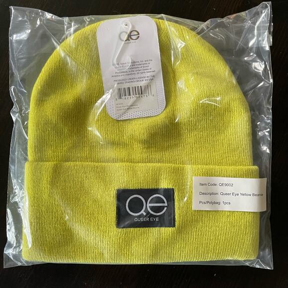 Queer Eye Yellow Beanie Knit Hat Stretchy Winter Unisex Adult NWT NIP - Picture 2 of 5